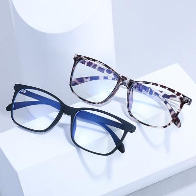 China Retro Vintage Fashionable Black Rectangle Blue Light Blocking Anti-Glare Glass Computer Eye Glasses for sale