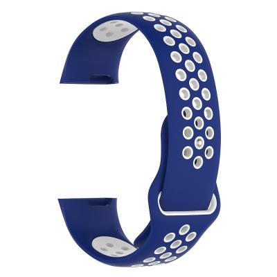 China Dual Color Soft Silicone Rubber Airvents Sport Replacement Strap Watch Band For Fitbit Charge 3 4 for sale