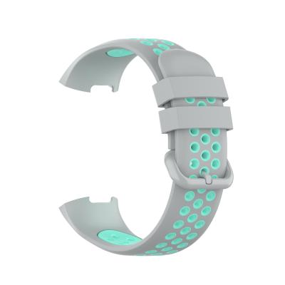 China Dual Color Rubber Rubber Airvent Soft Silicone Strap For Fitbi Charge 3SE 4 Charge 3SE 4 Watch Strap Band for sale