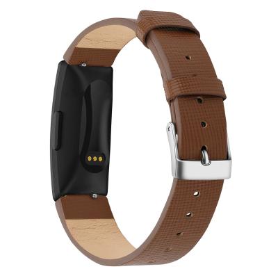 China Replacement Leather Wristbands Bands Genuine Leather Strap For Fitbit Inspire Inspire Time Watch Strap Band for sale