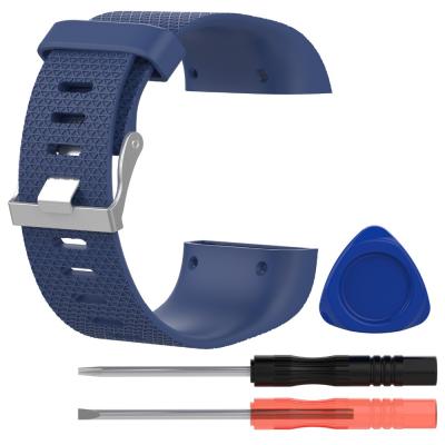 China Silicone Replacement Wrist Band Smart Watch Band Rubber Wrist Strap for Fitbit Surge 8 Colors L and S Size with Tool Kits for sale