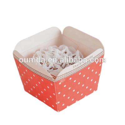 China Food Factory Wholesale Rectangular Baking Dessert Cake Environmental Friendly Paper Cups for sale