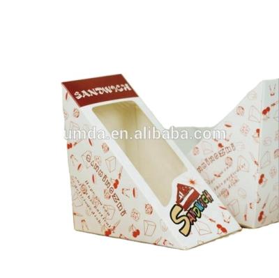 China New Design China Sandwich Packaging Cute Packaging Box Custom Logo With Window Food Packaging Takeout Box for sale