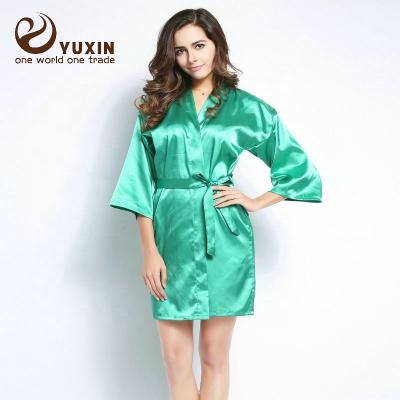 China 2021 Chinese Modern Long Robes QUICK DRY 6010 New Fashion Satin Long Robes Women Nightgown Silk Bride Long Robes for sale