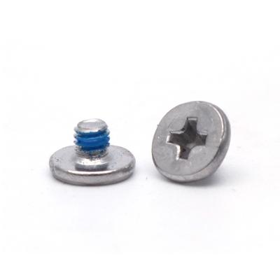 China Custom flat ultra low profile mini small phillips machine head profile screw with nylon patch for sale