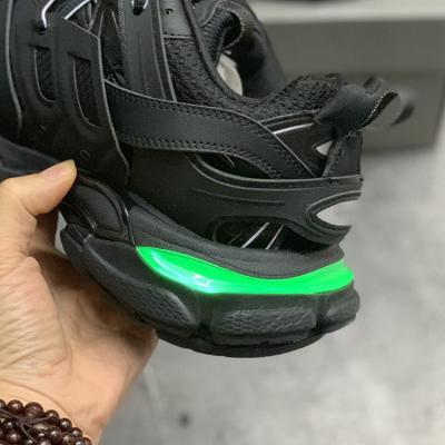 China Low MOQ Breathable Air Cushion Famous Unique Luxury Designer Brands Running Sports 3.0 Rechargeable Triple Sneakers With LED Version Light for sale