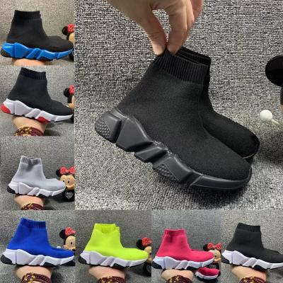 China 2022 Luxury Durable Kids Sock Shoes Ship Black Casual Sports Trainer Boots Paris Running Sneakers Kids Students Shoes for sale