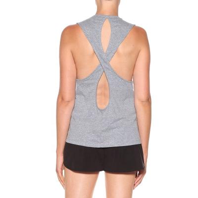 China Breathable High Quality Quick Dry Custom Design Gray Bamboo Fitting Yoga Top Activewear for sale