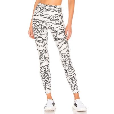 China High Quality Breathable Subliamtion Printing High Waisted Sports Workout Viable Recycled Custom Print Leggings For Women for sale