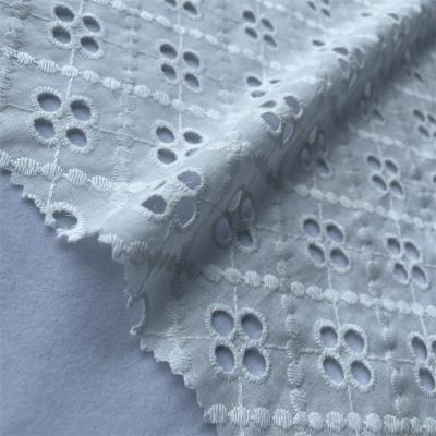 China Other Latest Fashion 2021 Cotton White 100% Eyelet Dress Fabric Embroidery for sale