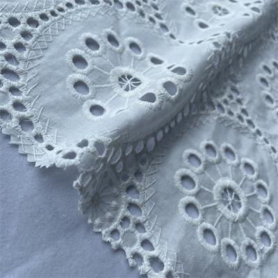 China Other Factory Supply Good Quality Fancy Design Eyelets Embroidery Dress Cotton Fabric for sale