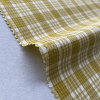 China Other good quality stock yarn dyed check polyester spandex twill woven dyed fabric for clothing for sale