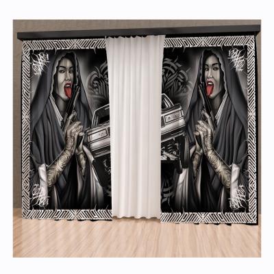 China Blackout Curtains 85% Shading Office Bedroom Decorative Printing Curtains for sale