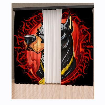 China Blackout Curtains 85% Shading Office Bedroom Decorative Printing Curtains for sale