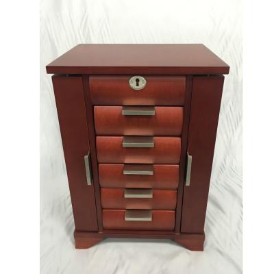 China Large Wooden Jewelry Box Jewelry Box / Cabinet / Armoire with Lock for Women Girls Ring Necklace for sale