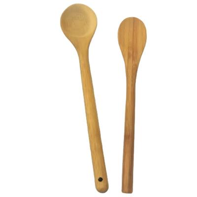 China Sustainable Bamboo Kitchen Utensil Set Of 2 Teaspoon For Cooking Nonstick Cookware, 100% Handmade By Natural Bamboo for sale