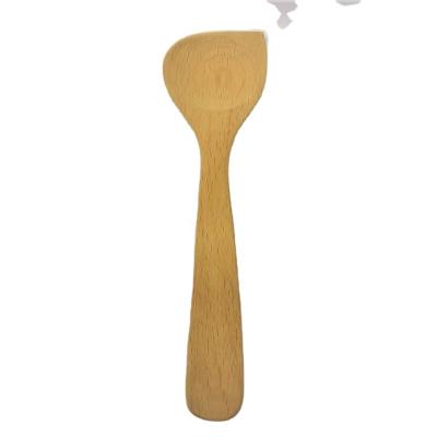 China Kitchen Sustainable Wooden Utensil Flat Spatula For Cooking Nonstick Cookware 100% Handmade By Natural Beech Wood for sale