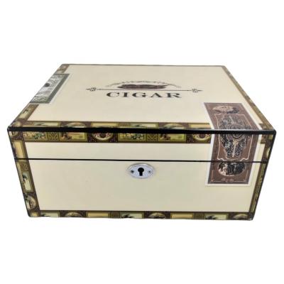 China Cigar Box Backup High End Cedar Paint Piano Cigar Humidor Case Cigar Humidor Wood Cabinet for sale