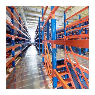 China Corrosion protection warehouse hot-selling durable metal and steel mezzanine with racks and shelves for sale