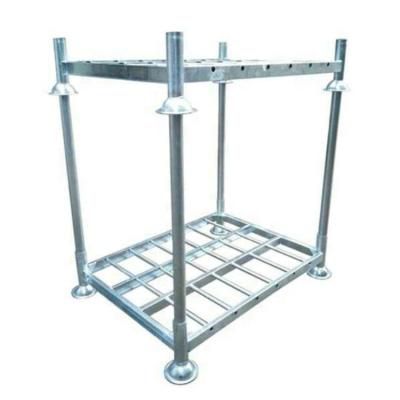 China Corrosion Protection Heavy Duty Galvanized Pallet Post Frame Stacking Rack With Round Tube System for sale