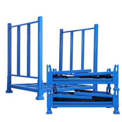 China Suitable For Textile Industry Space Saving Metal Storage Fabric Customized Outdoor Foldable Rolls Stacking Rack Pallet for sale