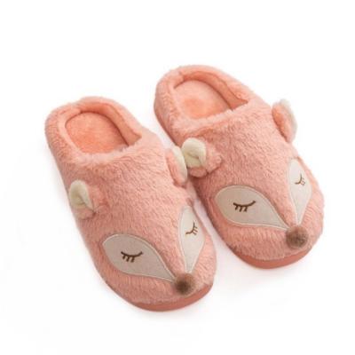 China Fox Animal Flat Slip On Home Slippers For Women Best Selling Winter Soft Indoor Shoes for sale