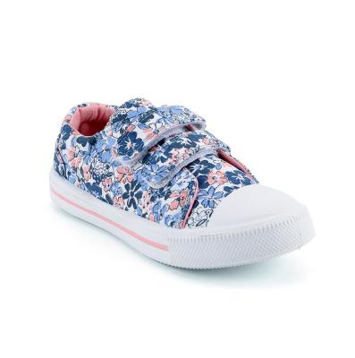 China 2022 Flat Flower Printed Luxury Fashion Skating Outdoor Sneakers Designer Canvas Kids Girls Casual Shoes for sale