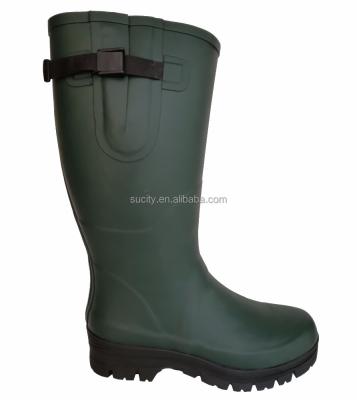 China lovely & Slip Resistance Buckle Neoprene Lining Mens Rain Boot Fancy Wellies for sale