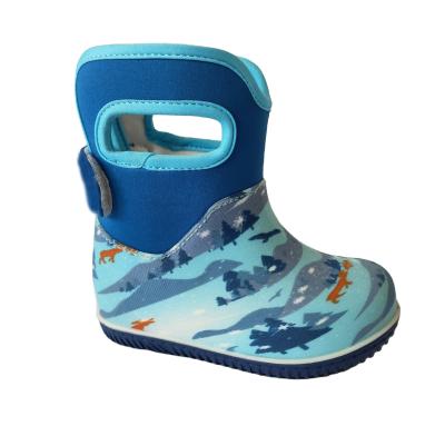 China 2022 Waterproof Neoprene Lined Wellingtons For Kids Wholesale Kids Waterproof Rainy Shoes Fashion TPR Boys Boots for sale