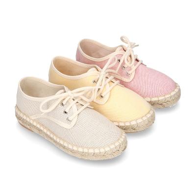 China Flat Rope Shoes Lace Up Kids Girl 2021 New Flats School Jute Rope Sneakers for sale