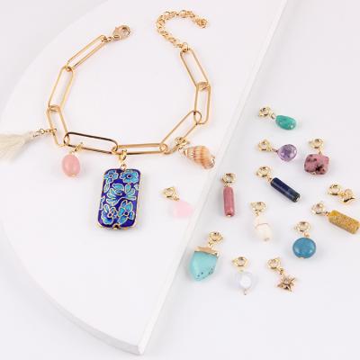 China New Design Custom Made Environmental Friendly Wholesale High Quality Colorful Different Shape Charm Bracelet DIY for sale