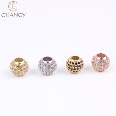 China Newest Trendy Charm Diamond CZ Brass Micro Pave Disco Ball Beads For Women's Bracelet Necklace Making for sale