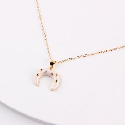 China Fashion Moon Star Design Womens 18k Eco-Friendly Gold Plated Jewelry Necklaces Pendent Chain for sale