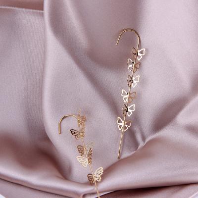 China Fancy Custom Eco-Friendly Cute Korean Jewelry Small 18K Gold Plated Brass Butterfly Stud Earring for sale