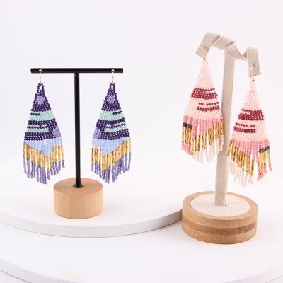 China High Quality Eco-friendly Fashion Style Colorful Women's Jewelry Earrings Glass Beads Earring for sale