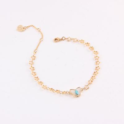 China Latest High Quality Environmental Friendly 18K Gold Plated Brass Jewellry Natural Shell Irregular Bracelet for sale