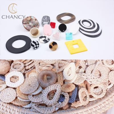 China Eco-friendly DIY Charms Acrylic Earrings Rattan Pendant Accessories For Jewelry Making for sale