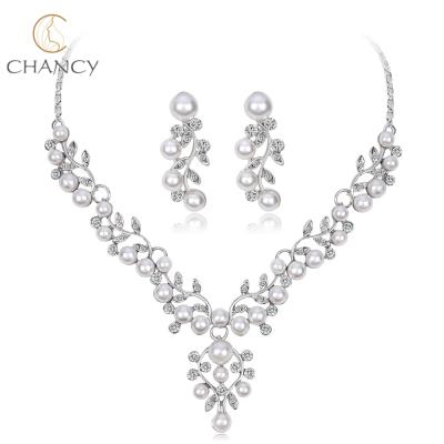 China ALLOY Rhinestone Bridal Jewelry Wedding Accessories Necklace Earrings Two Sets for sale