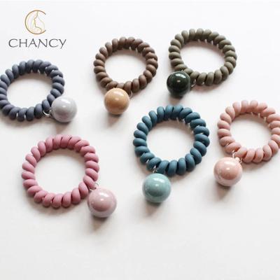 China Simple Design Eco-friendly Colored Head Rope Korea Super Elastic Hair Tie Women Hair Accessories for sale