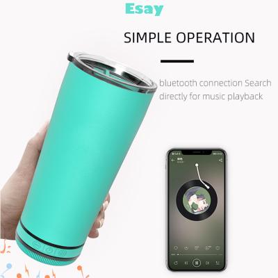 China Hot Portable Home Outdoor Home Use Vacuum Rocker AirPlay Promotion Gift Blue Tooth Travel BT 5.0 Wireless Speaker Mug with Lid for sale