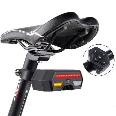 China Hot Sales Amazon Wireless Remote Control Rotating Streamline Light Brightest 85 Lumens Smart Bike Tail Light With Turn Signal Wireless Remote Control Bicycle Tail Lights for sale