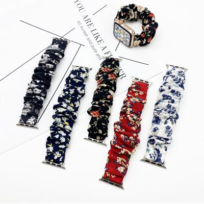 China Amazon Washable Hot Sales Elastic Strap Scrunchie Watch Band Strap For Apple Watch Replacement Strap For iWatch 4 5 6 7 for sale