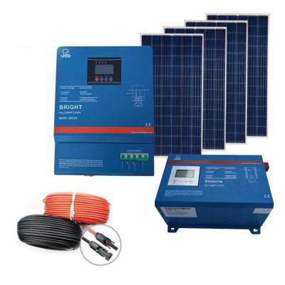 China Home mppt 2kw solar power systems for home hotels use with low frequency inverter for sale