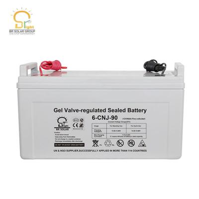 China Storage Solar Energy Systems 5 Years Warranty Deep Cycle Gel Solar Battery 12v 90ah Prices Long Life for sale