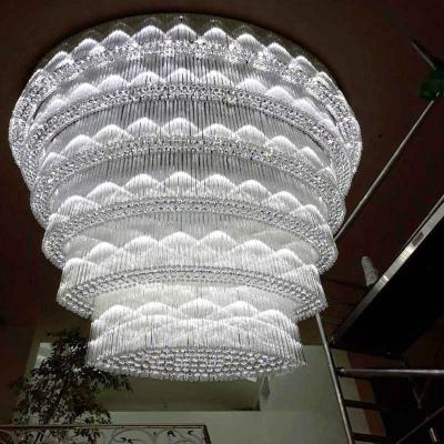 China Large Hotel Project Lighting Oval Decorative Modern Egg Chandelier Glass Ceiling Lamp Hotel Lobby for sale