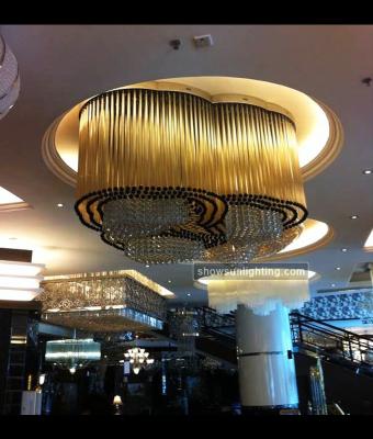 China Contemporary Large Pendant Light Dining Room Round Crystal Hanging Light Led Chandeliers Ceiling for sale