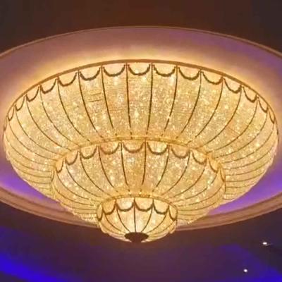 China Hotel Guzhen Zhongshan Factory Foyer Large Lobby Lobby Ceiling Lamp Banquet Lighting Hotel Crystal Chandelier for sale