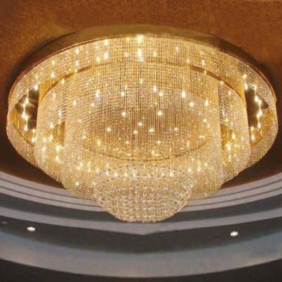 China Traditional Modern Round K9 Crystal Ball Ceiling Flush Mount Ceiling Light Chandelier Luxury For Conference Room for sale