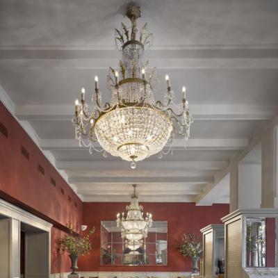 China Modern Luxury Hotel Large Chandeliers LED Crystal Chandelier For Banquet Hotel Meeting Room for sale