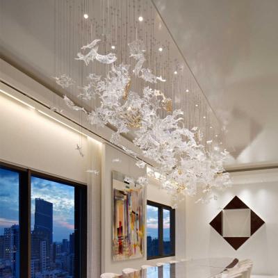 China Dining Room Restaurant Bulb Light Blown Glass Chandelier Custom Expensive Classic for sale